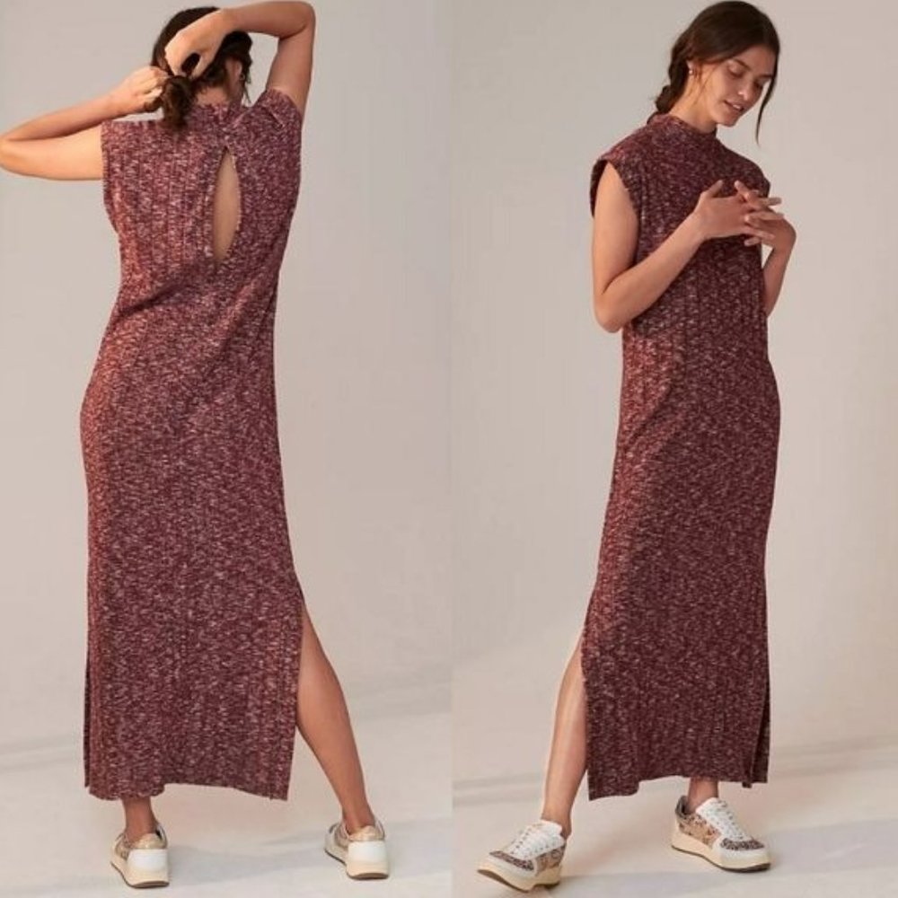 NWT: Anthropologie Elisabeth Lounge Maxi Dress Plum Womens Large Saturday/Sunday